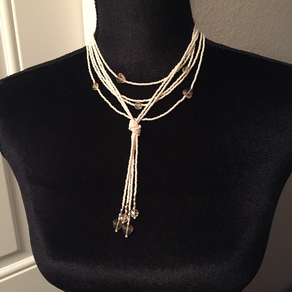 *SOLD* Banana Republic Seed Bead & Quartz Necklace